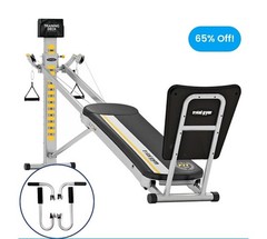 Total Gym Adjustable Home Gym w/ Training Deck, DVD, Bands, Handles & Chart