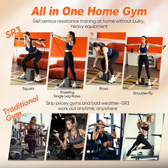 Home Gym Equipment 5-180lbs Resistance Workout Cable Machine W/ Ambient Light