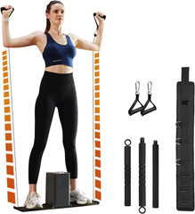 Home Gym Equipment 5-180lbs Resistance Workout Cable Machine W/ Ambient Light