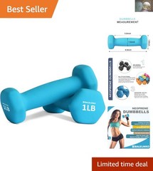 Portable 1 lb Neoprene Dumbbells Set – Versatile Home Gym Weights for All Ages