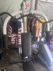 Weider 2100 Adjustable Home Gym Chest Press/Lat Pull/Leg Ext White/Black