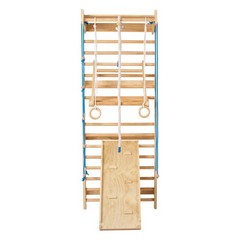Uimoso Swedish Wooden Wall Ladder Gym 8-in-1 Indoor Playground Climbing Frame
