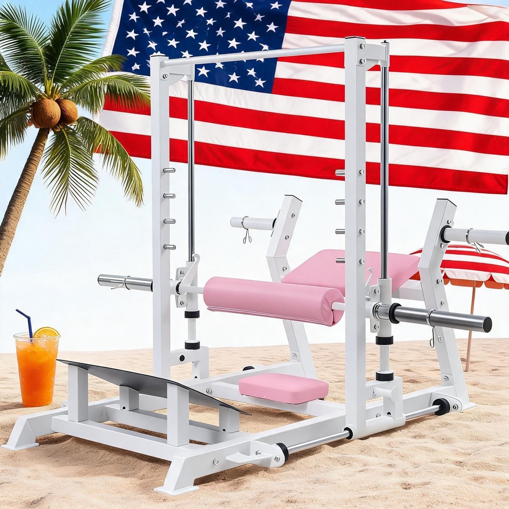 Hip Thrust & Glute Bridge Machine –770 lbs Plate-Loaded Power Rack,Smith Machine