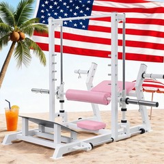 Hip Thrust & Glute Bridge Machine –770 lbs Plate-Loaded Power Rack,Smith Machine