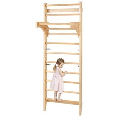 VEVOR Swedish Ladder Wall Gym 10-Level Wooden Indoor Playground Climbing Ladder