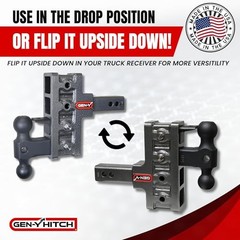 Offset Tow Hitch for 2″ Receiver – 2.5″ Rise/5″ Drop with 4 Adjustable