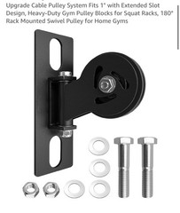 Cable Pulley System for Squat Racks Fits 1″ or 5/8″ with Extended Slot Design…