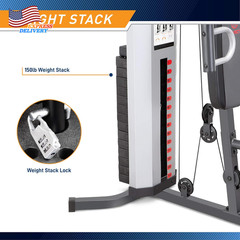 MWM-988 Multifunction Steel Home Gym 150Lb Weight Stack Machine