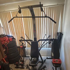 Bowflex Xtreme Adjustable Home Gym Cable Machine 210lb Chest/Lat Black Gray