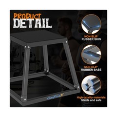 GanFindX Plyometric Jump Box Set, 12/18/24 Inch Steel Plyo Box, Heavy Duty Pl…