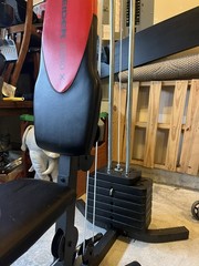 Weider 2980 X Home Gym Adjustable Multi-Station with Lat Bar, Rope, Foam Pads