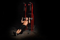 Stamina X Fortress Power Tower Home Gym Pull Up Fitness Workout Station, Red