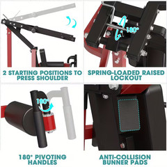 Shoulder Press Plate Loaded Deltoid Machine Adjustable Back Rest Home Gym