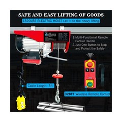 2 in 1 Electric Hoist,110V Electric Hoist with Remote Control,1320 lbs Single…
