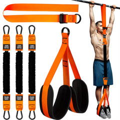 Adjustable Pull-Up Assist Bands Set of 3 with Fabric Foot Support for Home Fi…