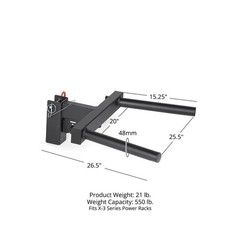 Titan Fitness Y-Dip Bar Fits X-3 Series Power Racks, Rack Mounted Dip Attachm…