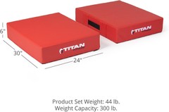 Titan Fitness Red Silencer Drop Pad Set, 6″ Crash Cushion Pads, Red