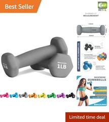 Lightweight & Portable 1 lb Neoprene Dumbbells for All Ages and Fitness Levels
