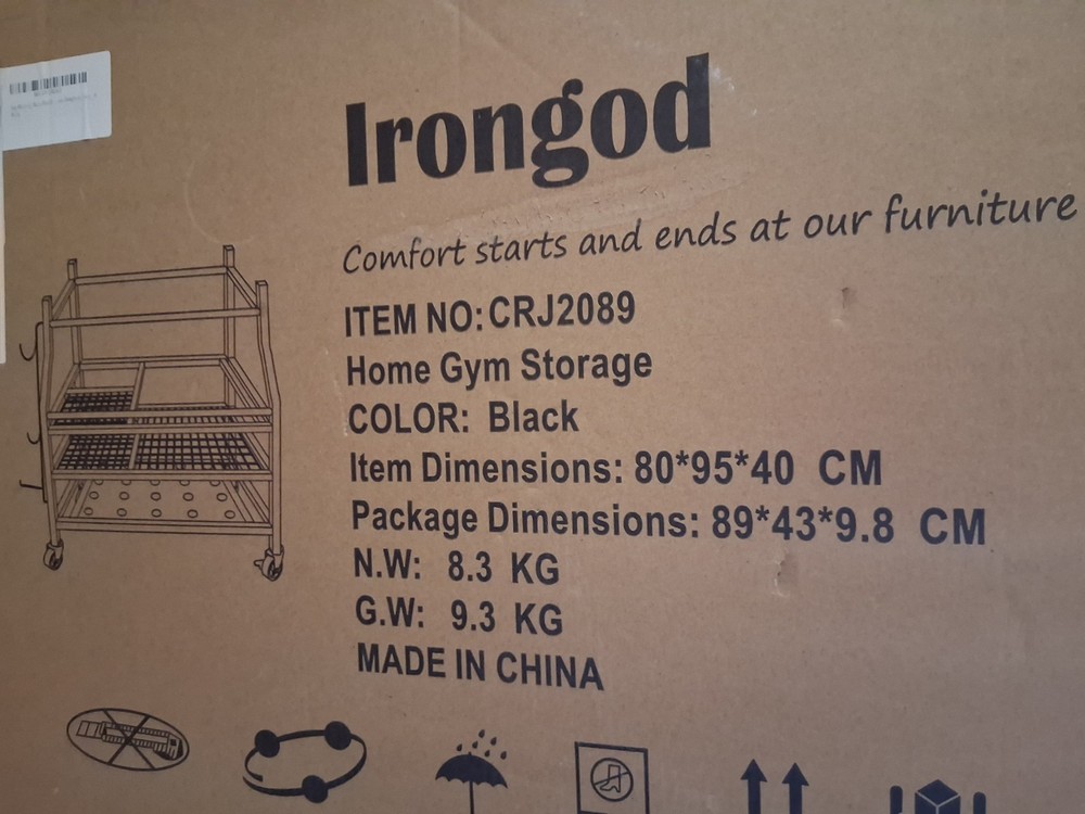 Irongod Home Gym Storage Brand New