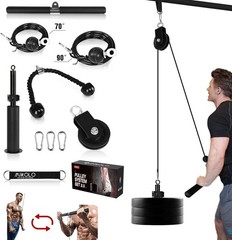 Heavy-Duty Fitness Pulley System with Detachable Handles for Full-Body Workouts