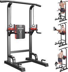 Power Tower Dip Station Adjustable Heavy Duty Pull Up Bar for Home Gym Workout