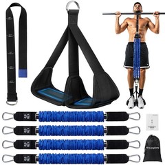 ALongSong Pull Up Assistance Bands with Foot Support 4 80lbs, Blue