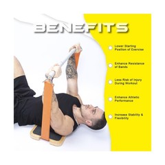 Resistance Band Workout Footplate – Wood Exercise Platform with Non-Slip Surf…