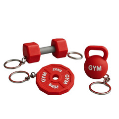 Dumbbell, Kettlebell & Gym Plate Keychains – Gift for Gym Lovers, Workout