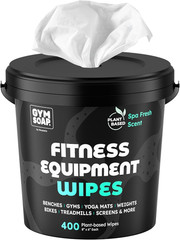 Gym & Yoga Mat Cleaner Wipes, Plant Based – 500 Gym Equipment Wipes to Clean Exe