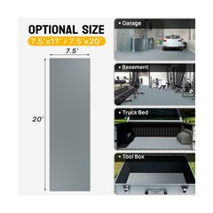 TUFFIOM 7.5 x 20 FT Garage Floor Mat, Thickened Diamond Plate PVC Garage Mats…
