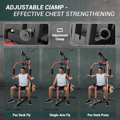 Multifunctional Home Gym Equipment – 300LB Capacity All-In-One Workout Station w