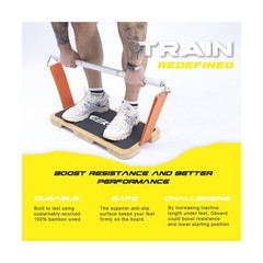 Resistance Band Workout Footplate – Wood Exercise Platform with Non-Slip Surf…