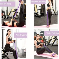 6-Tube Elastic Pedal Resistance Band – Full Body Workout & Muscle Toning Tool