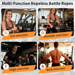 Ropeless Battle Ropes Weighted — 2 Pack Portable Cordless Battle Ropes for