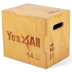 Yes4All Plyo Box, 3-in-1 Wooden Box Jumps for Home Gym, 450 lbs Boxes Step Up…