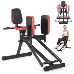 Compact Hip Abductor Machine for Home Gym – 300 lb Capacity, Black/Red