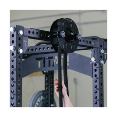 Titan Fitness Rack Mounted Endless Rope Pulley System, Steel Drum Mounts on U…