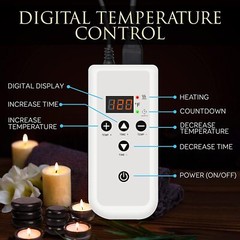 SereneLife PSLMSGST70B Heating Box Hot Stone Massage Kit with Warmer