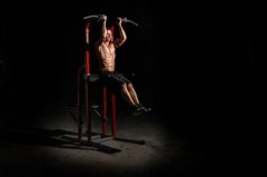 Stamina X Fortress Power Tower Home Gym Pull Up Fitness Workout Station, Red