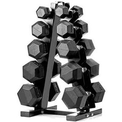 Free Weights Dumbbells / Rubber Coated Hex Black Dumbbell 150lb