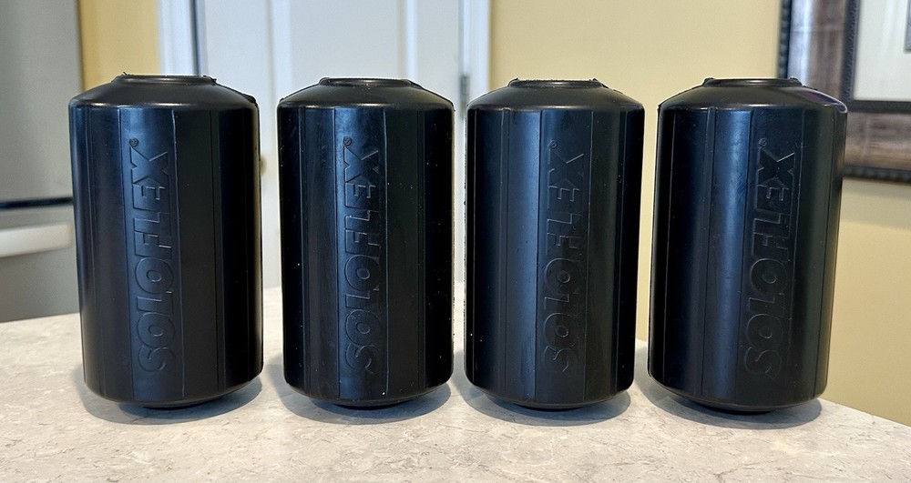 (Set of 4) – Original Soloflex Fitness Machine Rubber Roller Foam Pads, Black
