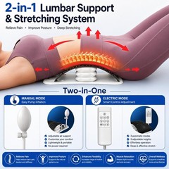 BREEV® Back Stretcher with EMS Electric Pulse Massage, Lumbar Support for L
