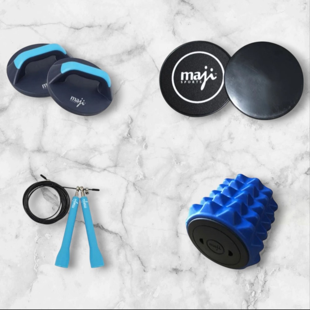 MAJI SPORTS Strength Cardio Recovery Essentials Fitness Bundle Home Gym Travel