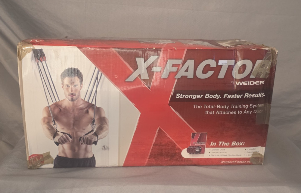 X-Factor Door Gym Exercise Fitness Full Body Gym 3 Workout DVD’s New Open Box