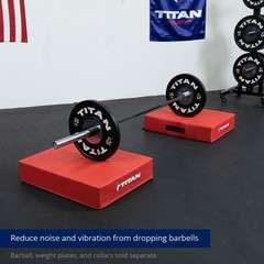 Titan Fitness Red Silencer Drop Pad Set, 6″ Crash Cushion Pads, Red