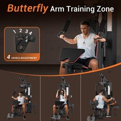 Home Gym Equipment Machine Full Body Workout Machine with 150 LBS Weight Stack