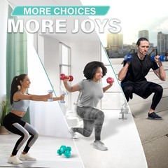 Yes4All Vinyl Hexagon Dumbbell, Set of 2 Hand Weights for Home Gym, (Open Box)