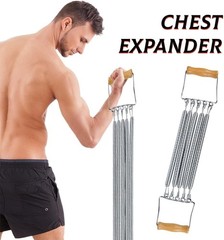 Chest Expander,Wooden Handle 5 Removable Spring Chest Expander for Men Home G…