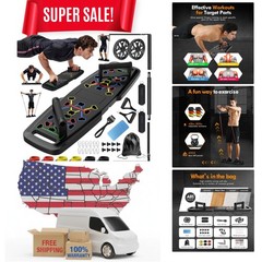 Push Up Board,Home Gym,Portable Exercise Equipment,Pilates Bar and 20 Fitness…