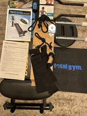 Chuck Norris Total Gym Electra With Squat Stand, Wing Bars, Toe Pilates, Dvds